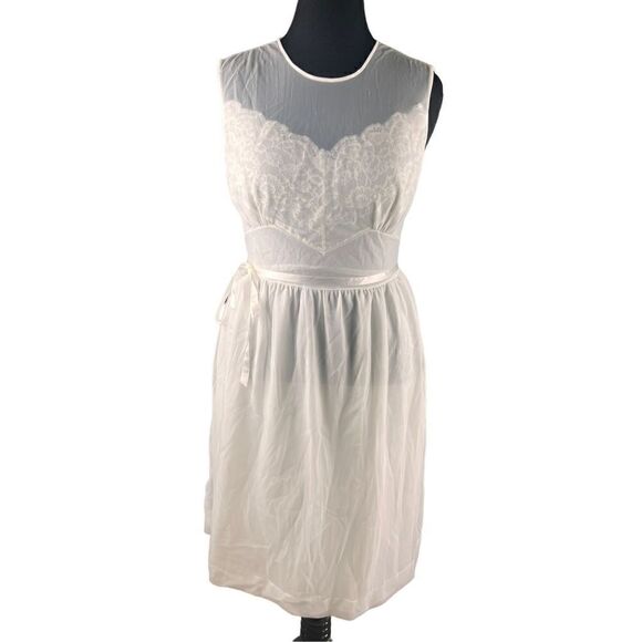 Vintage 50s Charmode Nightgown White Size 40 Lace Bridal Honeymoon Lingerie - Picture 1 of 5